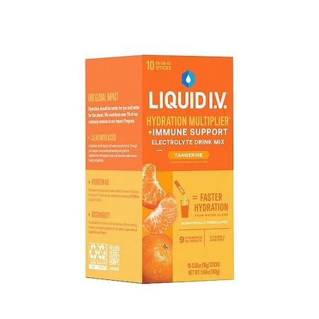 Liquid I.V. Sports Drink Mix, 0.6 oz, Tangerine, PK10 LVIM-1001