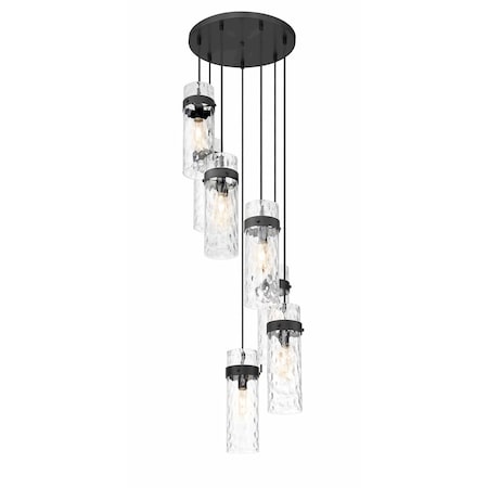 Z-Lite Fontaine 7 Light Chandelier, Matte Black, 19.5 In W x 15 In H 7002P5-7R-MB
