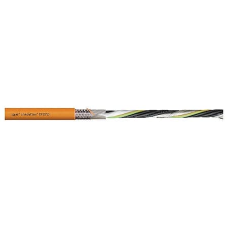 Chainflex VFDServoMotorCable, Org, 0.77in-OD, 1kV CF27-6015022D
