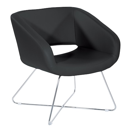 Office Star Products Resimercial Seating Faux Leather Lounge Chair, Black LRL-R107