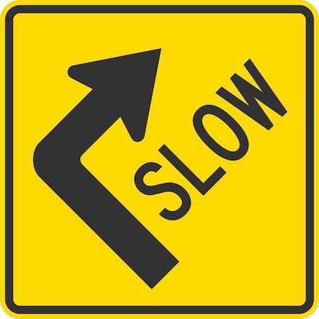 Lyle Slow (w/ Arrow Symbol), 24x24, High Intensity Prismatic, Yellow G-13171-HI_24x24