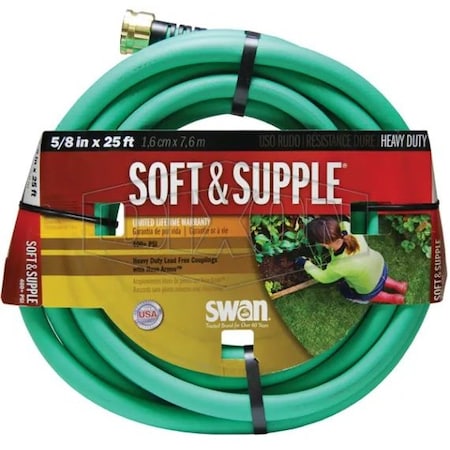 Dixon 5/8 in ID x 25 ft L Garden Hose, Rubber Tube, Green SGH25