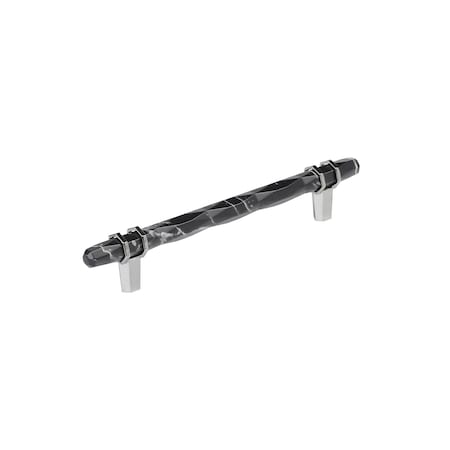 Amerock Carrione 6-5/16 inch 160mm Center-to-Center Marble Black/Polished Chrome Cabinet Pull BP36650MBK26