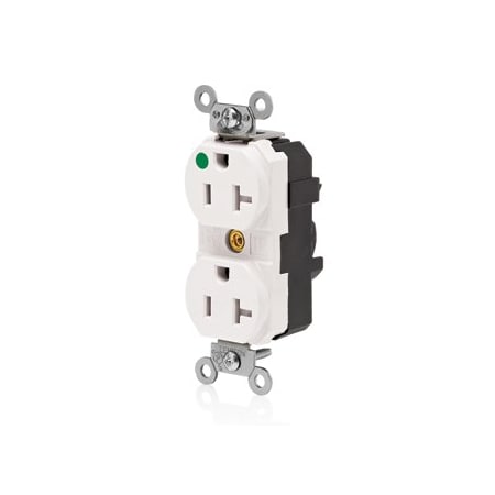 Leviton Lev-Lok Hospital Grade Tamper-Resistant Duplex Receptacle, 20 Amp, 125 Volt MT830-ILW