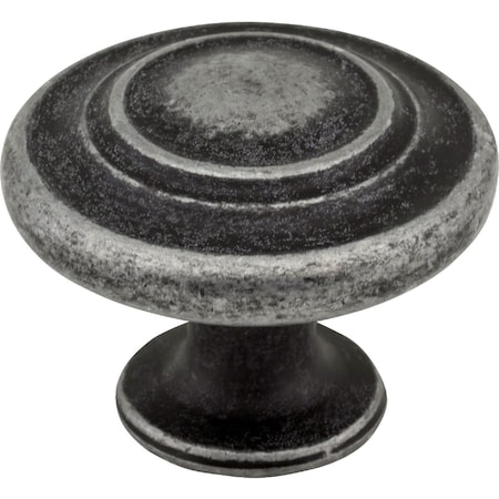 Hardware Resources Elements Arcadia 1-5/16'' Diameter Distressed Antique Silver Round Cabinet Knob 107ASM