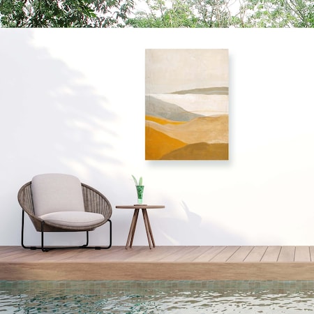 Trademark Fine Art Outdoor Canvas Art Design Fabrikken Yellow Field Wall Art for Patios, or Gardens IC06646-OC1419WR
