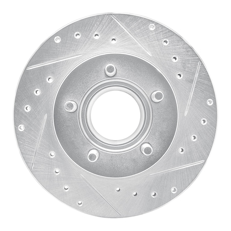 Dynamic Friction Co DFC Brake Rotor - Drilled and Slotted - Silver 631-54119R
