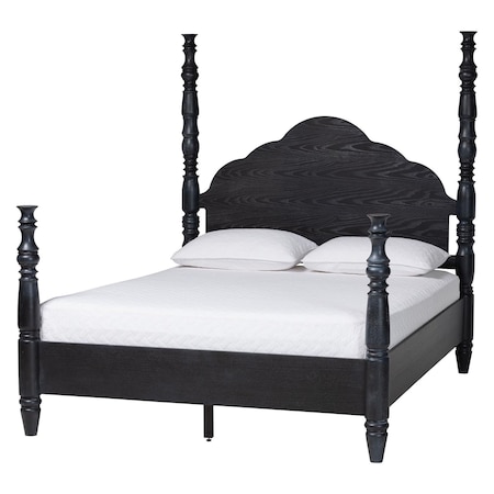 Baxton Studio Martino Four-Poster Platform Bed, King, Black 264-14393-ZORO