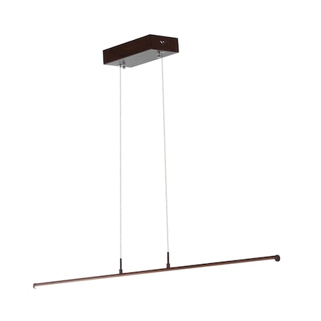 Jonathan Y Conley 39.5" Dimmable Adjustable Integrated LED Metal Linear Pendant, Dark Brown JYL7023D