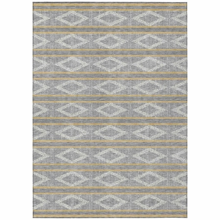 Homeroots 10' X 14' Gray Ivory And Brown Geometric Washable Indoor Outdoor Area Rug 599633