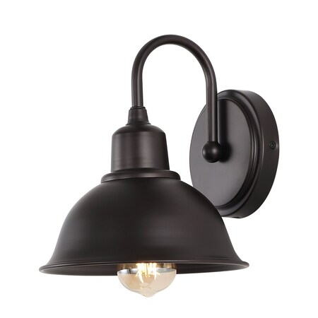 Jonathan Y Frisco 8" 1-Light Farmhouse Industrial Iron LED Vanity, Oil Rubbed Bronze JYL7481B