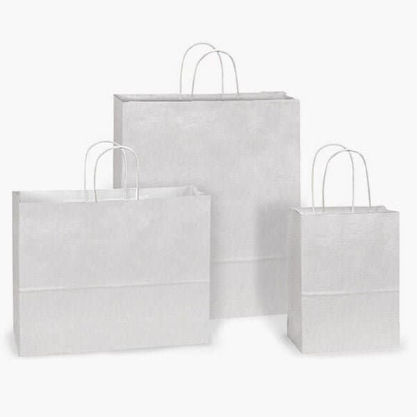 Nashville Wraps White Kraft Paper Shopping Bags, Assortment, 300PK 3PWH - main
