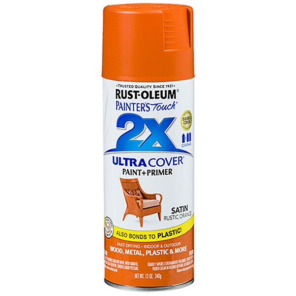 Rust-Oleum Painter's Touch 2X Ultra Cover Satin Rustic Orange 12 Oz. Spray 314753 - main