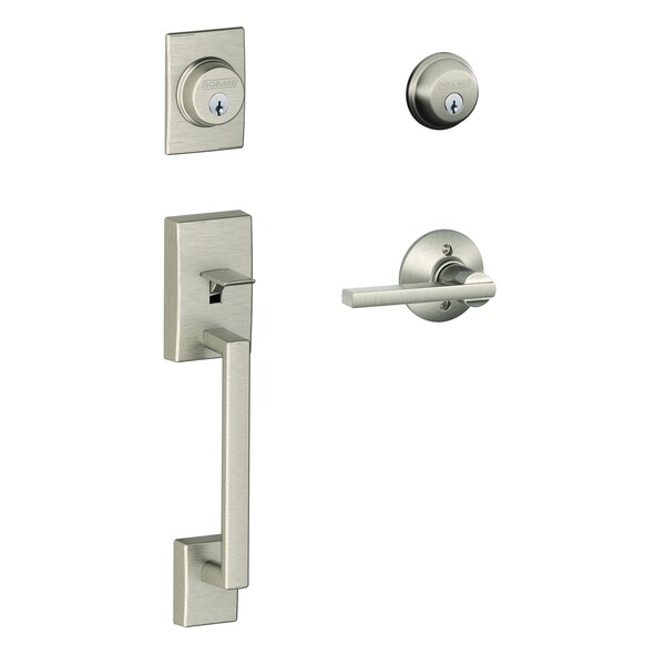 Schlage Residential Century with Latitude Lever Double Cylinder Handleset and Trim C Keyway with 12326 Latch and F62CEN619LAT - main