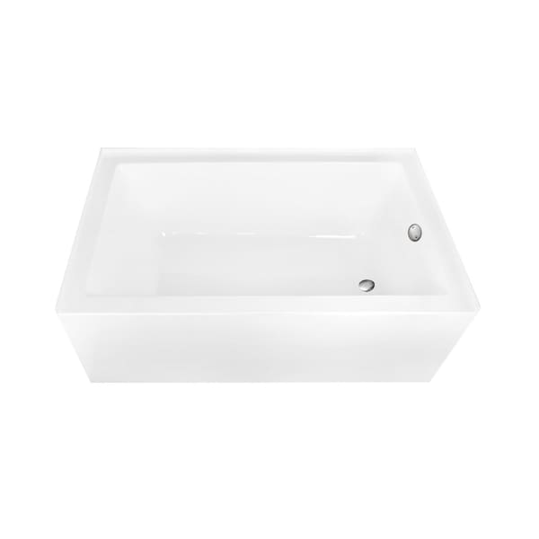 Kingston Brass 60-Inch Acrylic Rectangular 3-Wall Alcove Tub Combo w/ Waste and Overflow Drain, Right Hand Drain CVTAP603622R8 - main