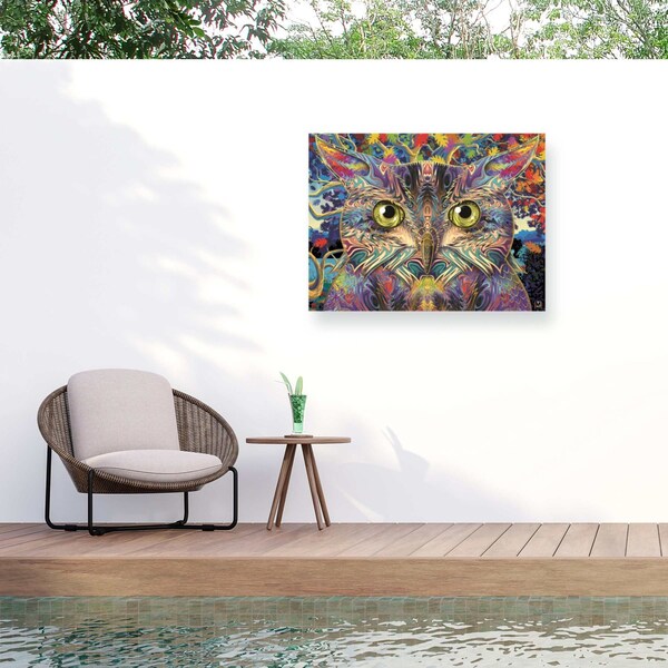 Trademark Fine Art Outdoor Canvas Art Michael David Ward 'Owl Magic' Wall Art for Patios, or Gardens GRL00967-OC3547WR - main