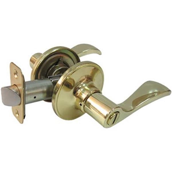 Taiwan Fu Hsing Industrial Tru-Guard Reversible Naples Privacy Lever Lockset, Polished Brass 221766 - main