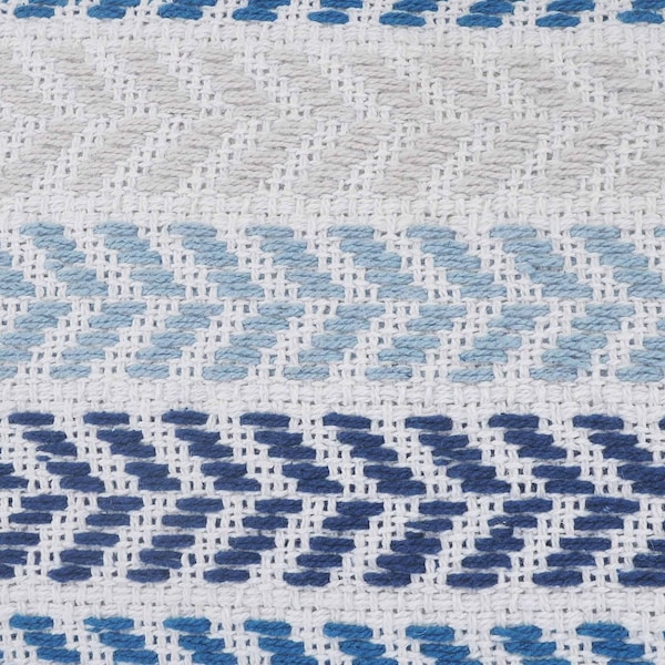 Homeroots Set of Two 18" X 18" Blue Beach Chevron Cotton Zippered Pillow, 2PK 535266 - main