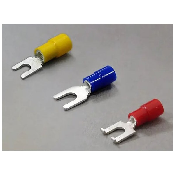 Nichifu Insulated Spade Terminals w/Extra Copper Sleeve 22-16 #4 .244W TMDEN 1.25Y-3L-RCL - main