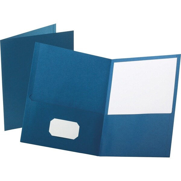 Tops Business Forms Oxford, Twin-Pocket Folder, Embossed Leather Grain Paper, Blue, 25PK 57502 - main