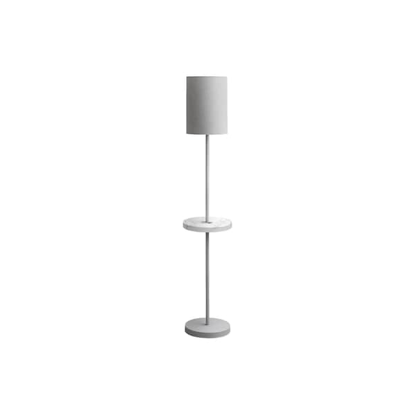 Monarch Specialties Lighting, 62"h, Floor Lamp, Usb Port Included, Grey Metal, White Marble, Contemporary, Modern I 9692 - main