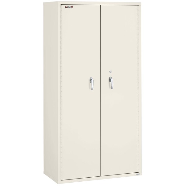Fireking Storage Cabinet, 1 Hr Fire, 72" H, end tabs, Legal Ivory White CF7236-MDIW-LGL - main