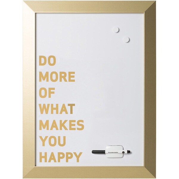 Mastervision Magnetic Dry-Erase, "Do More" Quote, Gold Metallic Frame, 18" X 24" MM04445612 - main