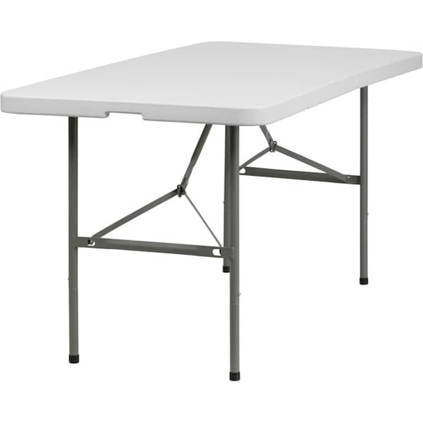 Flash Furniture Rectangle Wh 30X60 Plastic Bi-Fold Table, 30" W, 60" L, 29" H, Plastic Top, White DAD-YCZ-152Z-GG - main