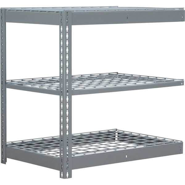 Global Industrial 3 Shelf, Commercial Duty Boltless Shelving, Add On, 48"W x 18"D x 36"H, Wire Deck B3165633 - main