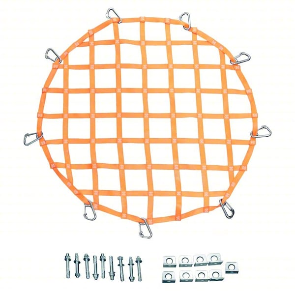 Us Netting Safety Netting System, Orange, 7 ft L RHNSSN-B-7 - main