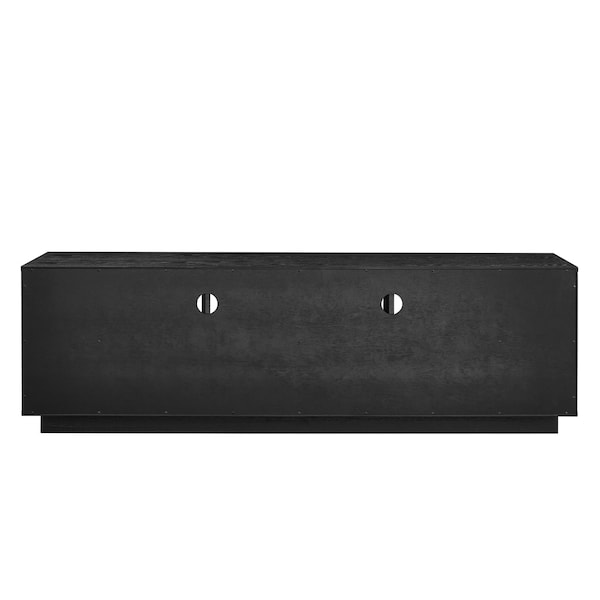 Homeroots 63in Black Wood Accent Cabinet 691673 - main