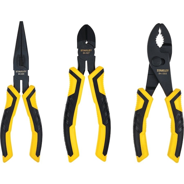 Stanley 3 Piece Bi-Material Grip Plier Set Slip-Resistant Bi-Material Handle 84-056 - main