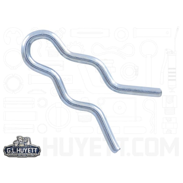 Huyett Hair Pin, Zinc Plated Spring Steel, 0.028 in Wire Dia x 0.438 in Length BPXZ-418 - main
