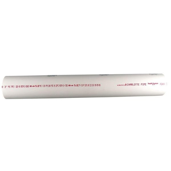 Charlotte Pipe And Foundry PVC074000200 PVC Schedule 40 Solid Pipe 4 in. x 2 ft. PVC 07400 0200 - main