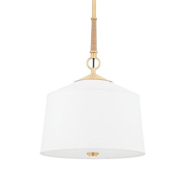 Hudson Valley Lighting White Plains 1 Light Pendant 14 In. Aged Brass 5214-AGB - main