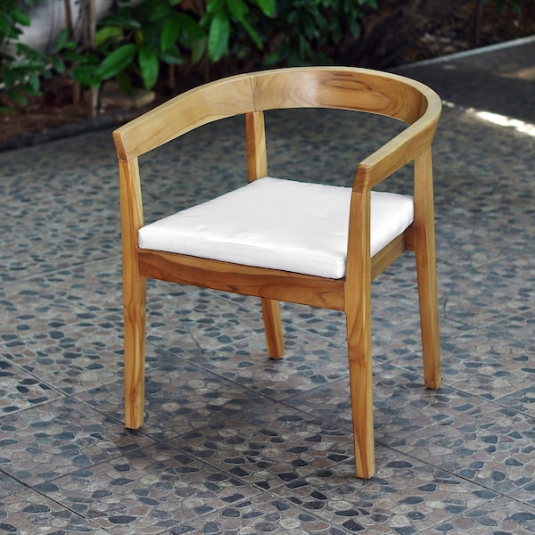 Panama Jack Outdoor Panama Jack Bali Teak Dining Arm Chairs with Cushions Set of 2 PJO-3601-NAT-AC-CUSH-SET2 - main