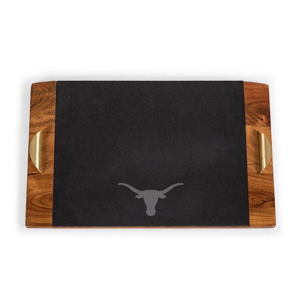 Picnic Time Family Of Brands NCAA Texas Longhorns Covina Acacia and Slate Serving Tray 957-07-512-193-1 - main