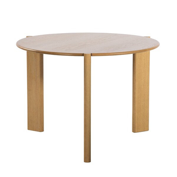 Homeroots 42" Natural Solid Wood Three Leg Base Round Top Dining Table 712209 - main