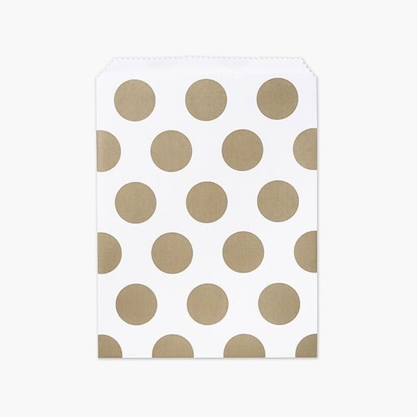 Nashville Wraps Gold Polka Dots Paper Merchandise Bags, 8.5x11, 500PK MB2GD - main