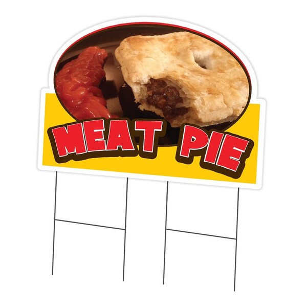 Signmission Meat Pie Die Cut Yard Sign & Stake outdoor plastic coroplast window, C-DC-2436-Meat Pie19 C-DC-2436-Meat Pie19 - main