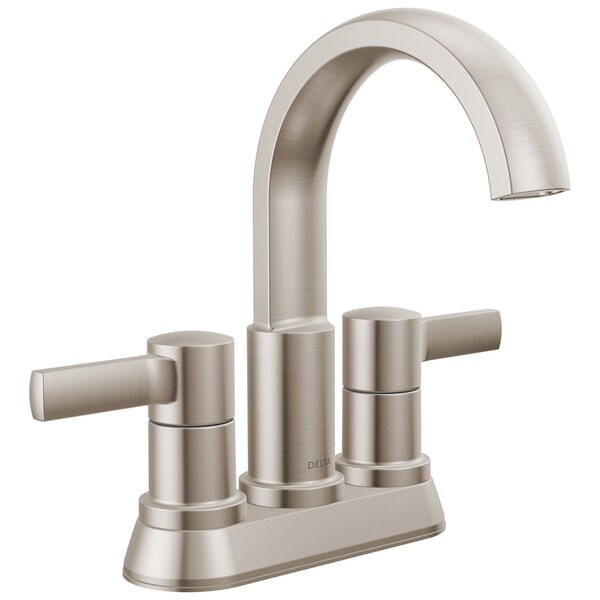 Delta Albion Two Handle Centerset Bathroom Faucet Spotshield Brushed Nickel 25855LF-SP - main