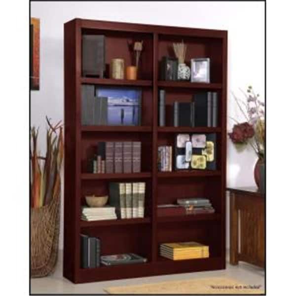 Convenience Concepts Double Wide Bookcase, Cherry Finish 10 Shelves HI678580 - main