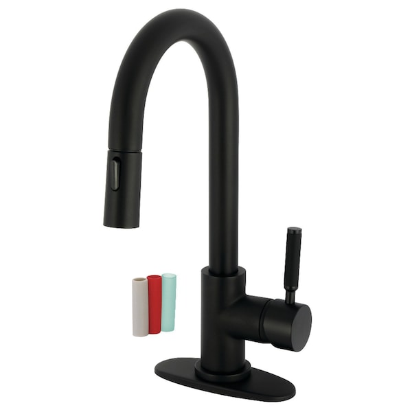 Kingston Brass Single-Handle Pull Down Sprayer Bar Faucet, Matte Black LS2460DKL - main