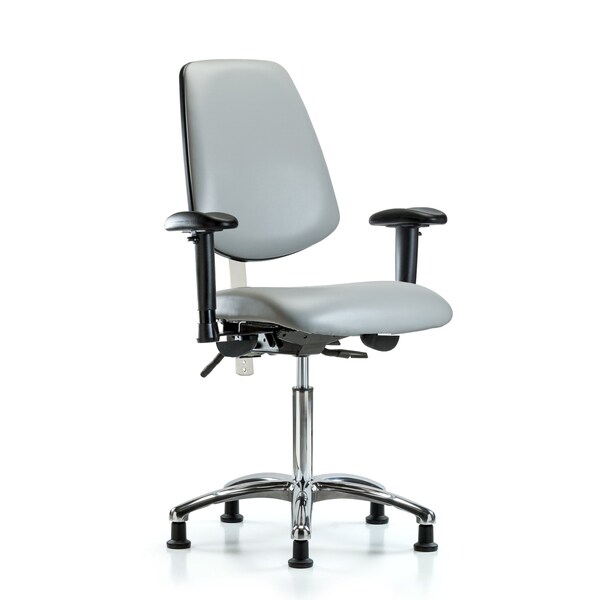 Blue Ridge Ergonomics Clean Room Chair Vin Med Ben Chair, Med, Bk, Dov, CL100, Adjustable Arms, 22" to 29" Height, Vinyl BR-NCR-VMBCH-MB-CR-T0-A1-NF-RG-8567 - main
