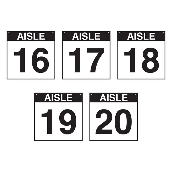 5S Supplies Warehouse Aisle 16-20 Sign - 16in x 16in - DOUBLE - NONE - PVC AISLE-16-20-16X16-DOUBLE-NONE - main