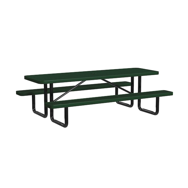 Leisure Craft Rectangle Portable Picnic Table, Black/Green, 8 ft L T8XPP-BLACK GREEN - main