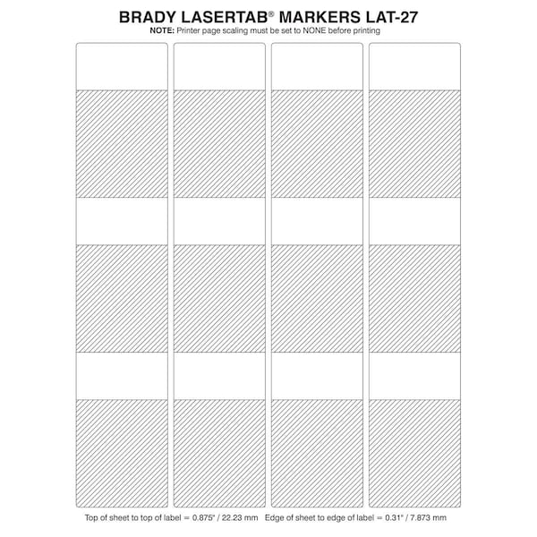 Brady LaserTab Self-Lam Polyester Lbls 3.167 in H x 1.875 in W White, Clear 20/PK, 20PK LAT-27-361-0.25 - main