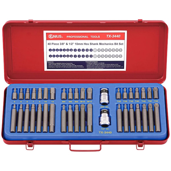 Genius Tools 40 Pc. Mechanics Bit Set TX-3440 - main