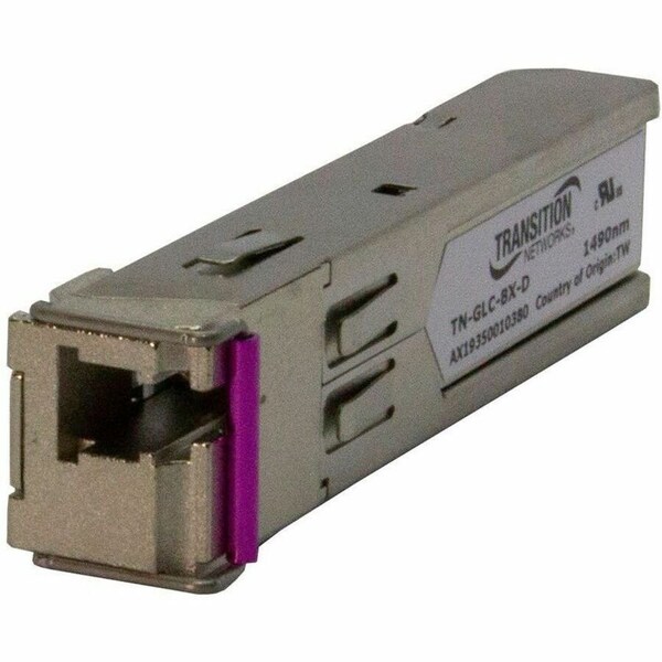 Transition Networks TRANSCIEVER- SFP, CC, 1000B-BX, 1490TX/1310RX, 10KM, 3.3V TN-GLC-BX-D - main