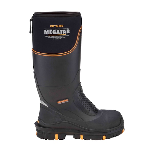 Dryshod Men's Megatar Met Guard Steel Toe Work Boot, Rubber, Waterproof, Insulated, Black, Size 9 MEG-MH-BK-009 - main